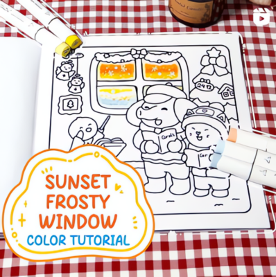 How to color - Sunset Frosty Window