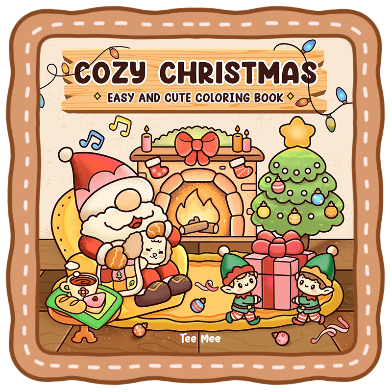 christmas coloring book cozy holiday bold and easy cute winter scene