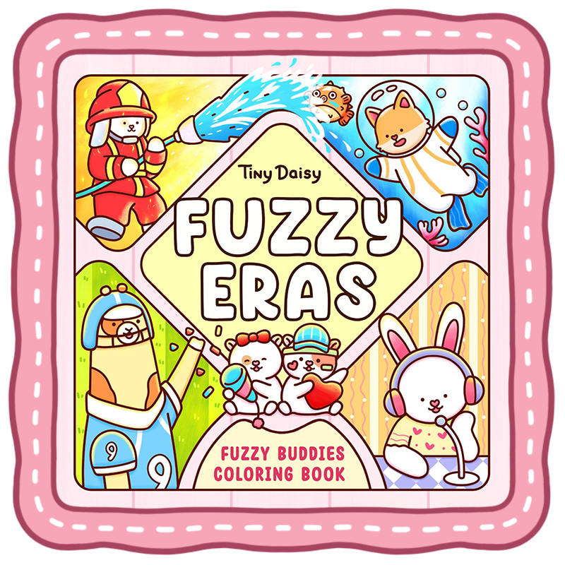 fuzzy jobs coloring book cute animal firefighter chef doctor pages