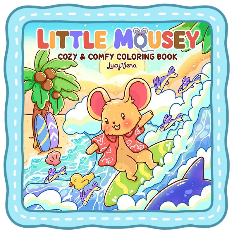 animal coloring book little mouse cozy garden adventure scene