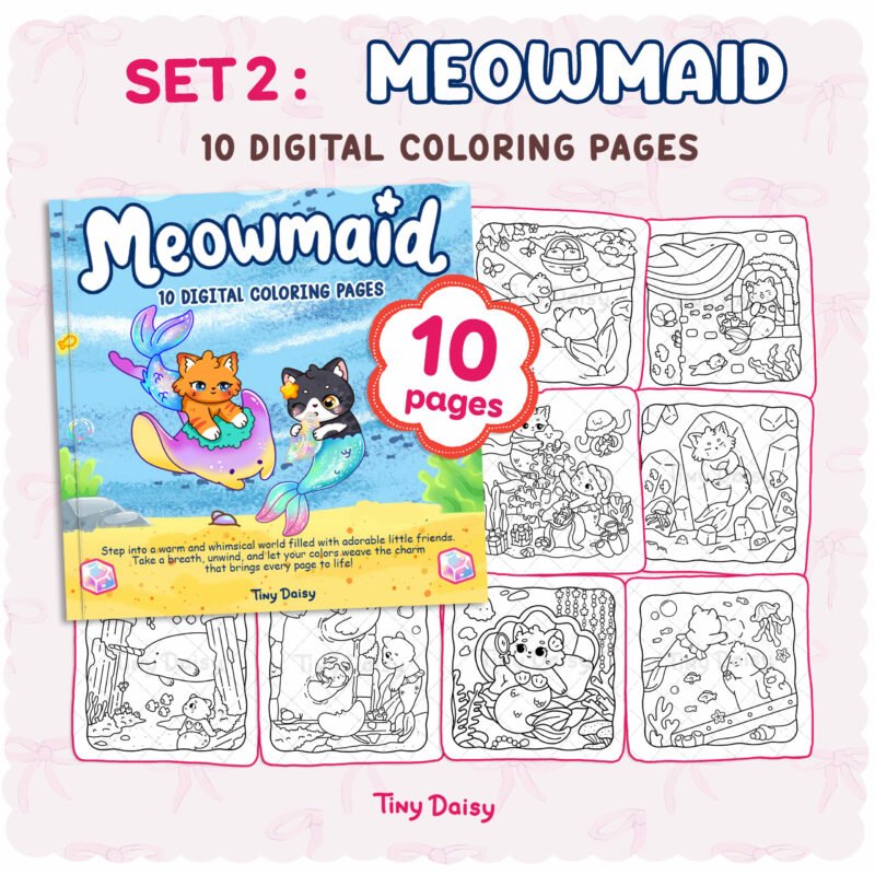 Little Meowmaid coloring pages