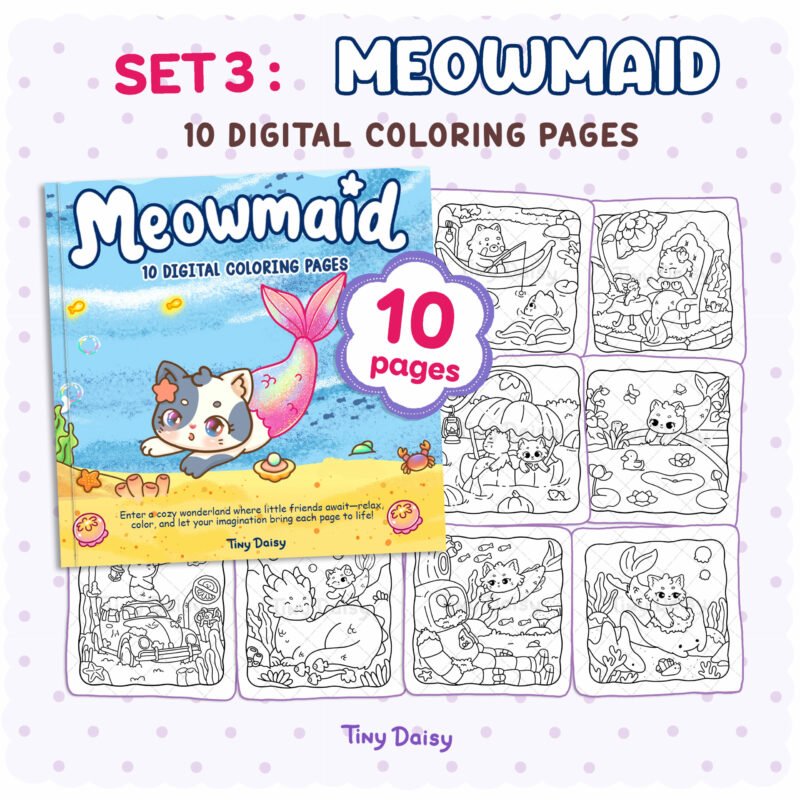 Little Meowmaid coloring pages