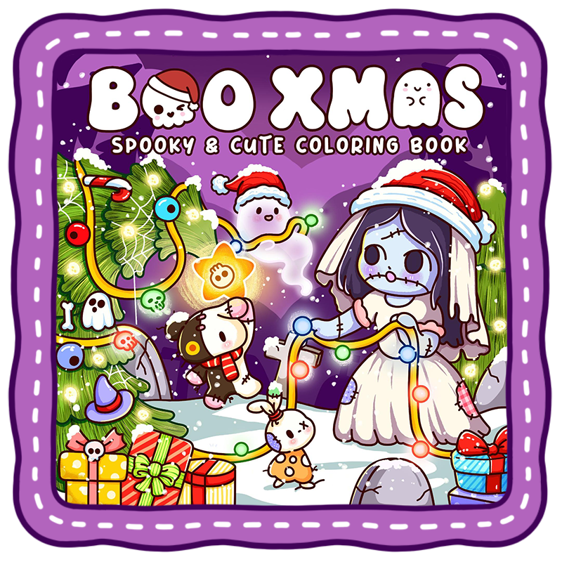Boo Xmas christmas halloween coloring book cover