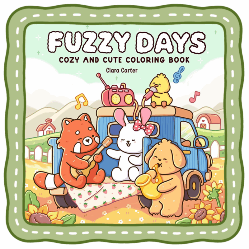 fuzzy animal coloring book with cute cozy fuzzy animals