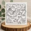 Santa Capybara Sleigh Christmas DIY Colouring Card – Cute Festive Holiday Greeting 2 Santa Capybara Sleigh Christmas DIY Colouring Card – Cute Festive Holiday Greeting