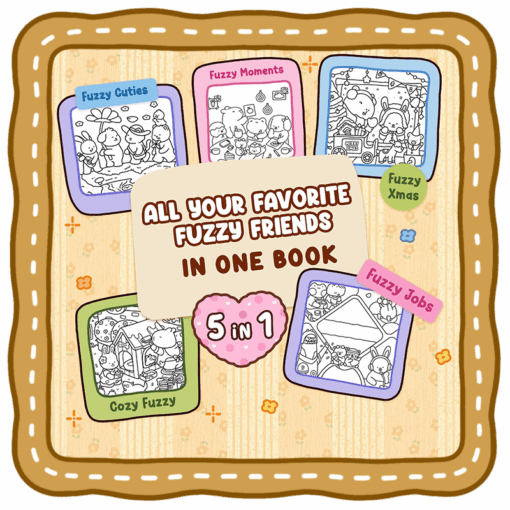 Jumbo Fuzzy Buddies Coloring Book - Tiny Daisy Fuzzy Buddies World Book for All Ages