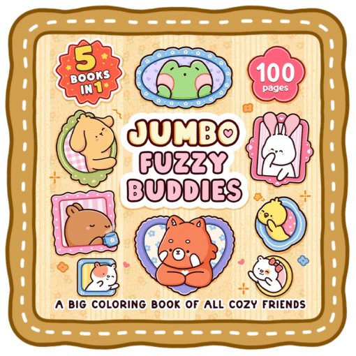 jumbo fuzzy buddies coloring book