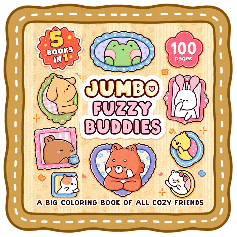 jumbo fuzzy buddies coloring book