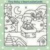 Santa’s Helper Rooftop Christmas DIY Colouring Card 6x6 festive greeting