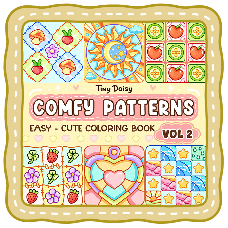 patterns coloring book cute easy comfy design